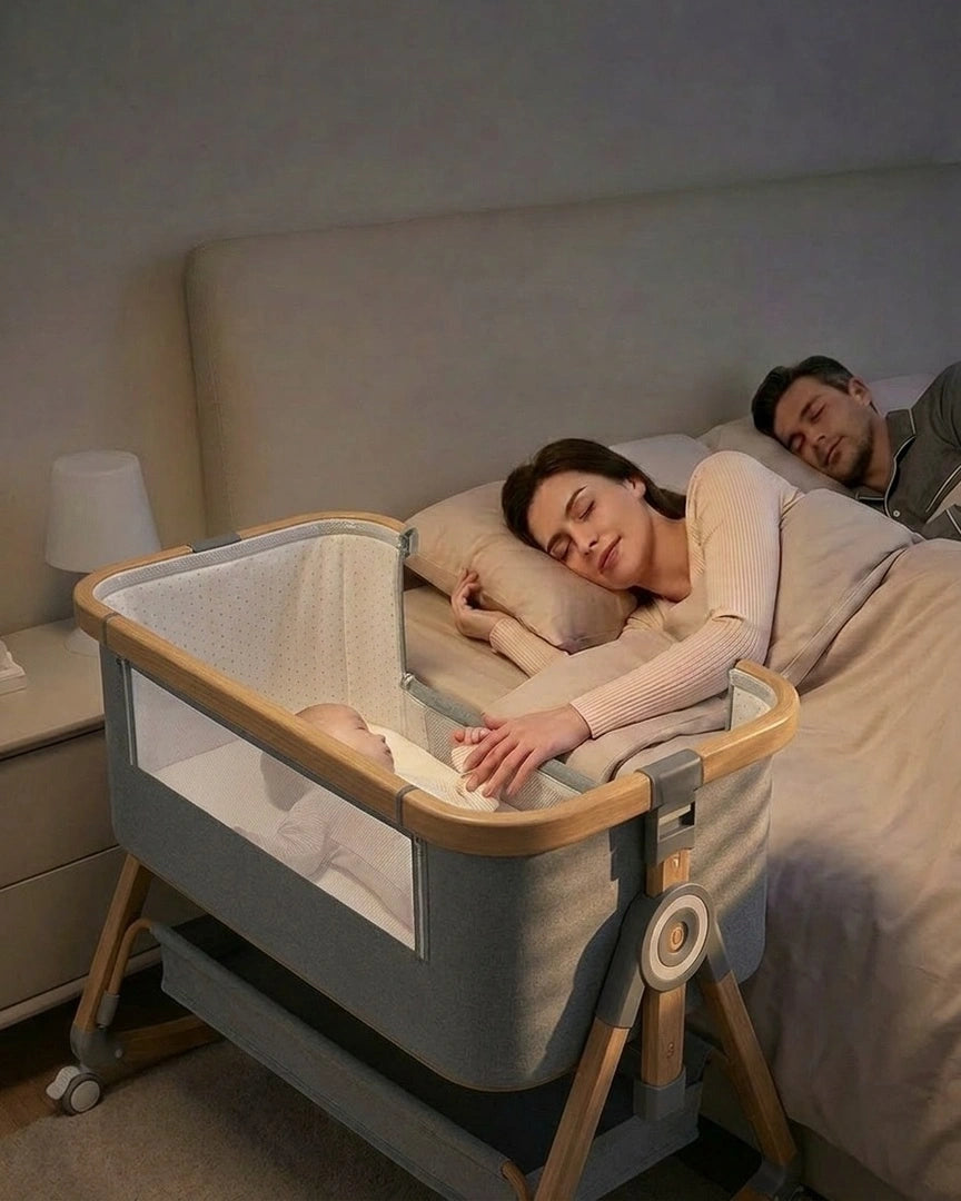 Lit cododo golden réglable en hauteur, bébé parents dorments