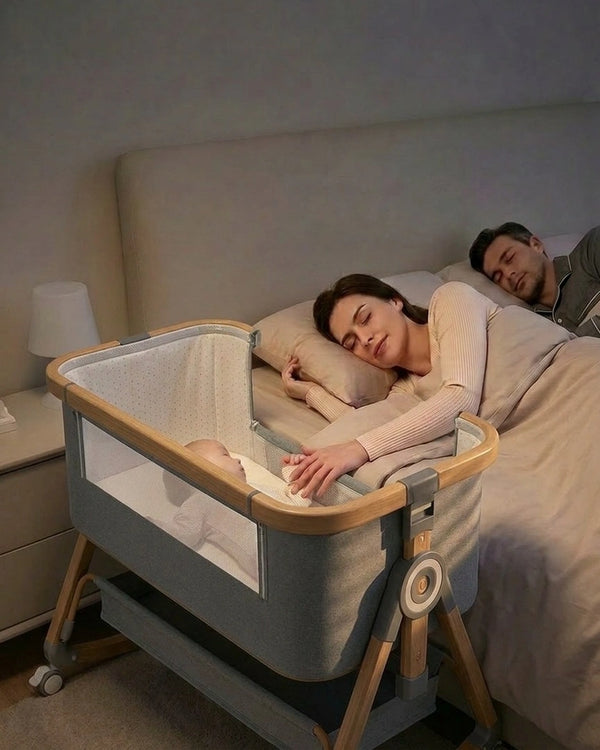 Lit cododo golden réglable en hauteur, bébé parents dorments